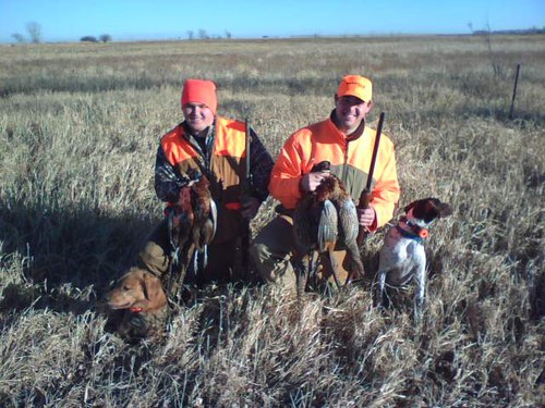 Mike & Tom With Their Roosters