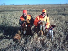 Mike & Tom With Their Roosters